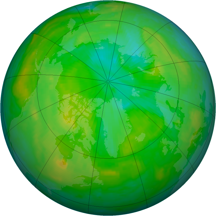 Arctic ozone map for 07 July 1997